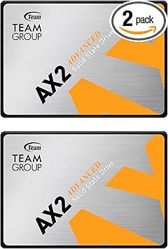 TEAMGROUP AX2 1TB 2 Pack 3D NAND TLC 2.5 Inch SATA III Internal Solid State Drive SSD (Read Speed up to 540 MB/s) Compatible with Laptop & PC Desktop T253A3001T0C1P1
