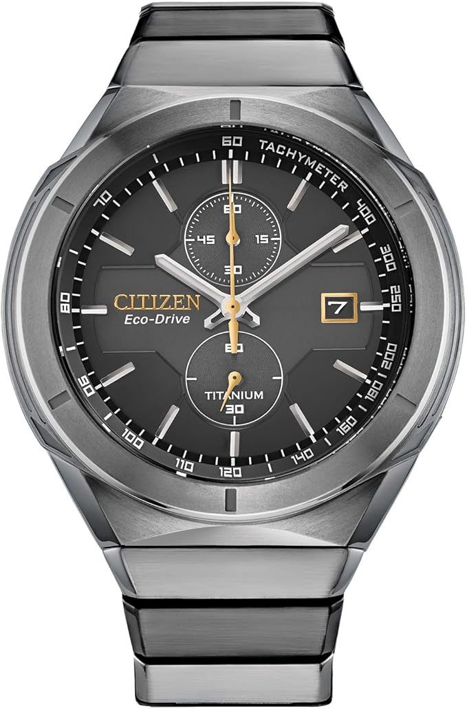 Citizen Men's Eco-Drive Sport Luxury Armor Watch in Super Titanium, Black Dial (Model: CA7058-55E)