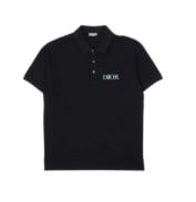 Dior x Jordon Air Applique Pique Polo T-Shirt Black