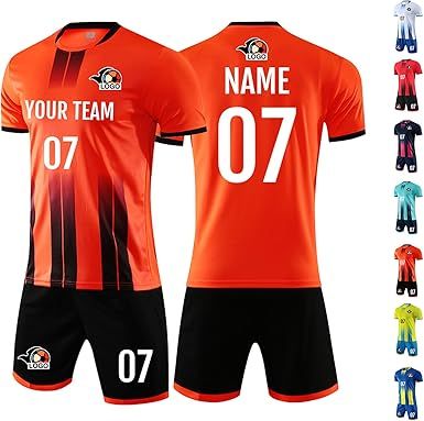 Personalized Soccer Jerseys Kit – Custom Name, Number & Logo Printing, For Kids, Youth & Adult