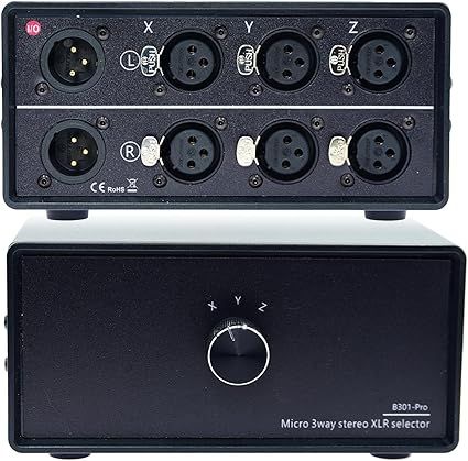 No Noise No External Power 3 in 1 Out XLR Audio Selector Switch Balanced Audio Converter 3 Channel Splitter switcher Box 3-Way Stereo Passive Select Switcher