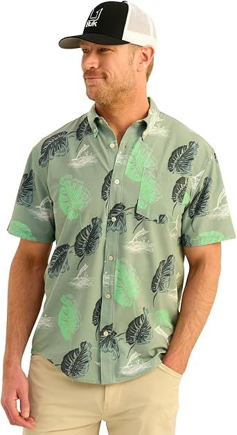 HUK Mens Kona Short Sleeve Shirt | Performance Button Down
