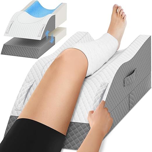 Elevation Pillows for Leg After Surgery, Memory Foam Adjustable Leg Wedge Pillow for Injury or Rest, Ankle Pillow for Sleeping Blood Circulation Blue