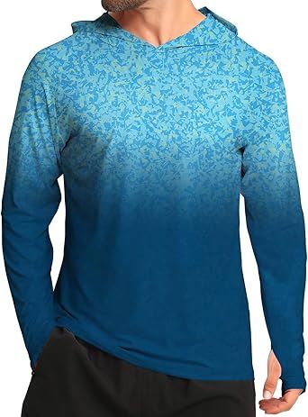 iCKER Men's Sun Protection Hoodie Shirt UPF 50+ Rash Guards Long Sleeve SPF UV Fishing Running Swimming Outdoor Shirts