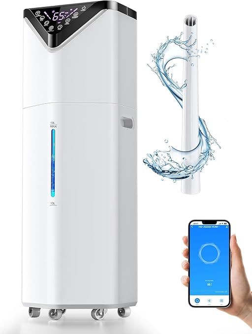 19L/5Gal Humidifiers for Bedroom Large Room 2800 sq ft, Quiet Humidifiers for Large Room, Floor Humidifier with 3 Mist Mode & Auto 180°Mist Tube for Home Whole House School Office Commercial Plants