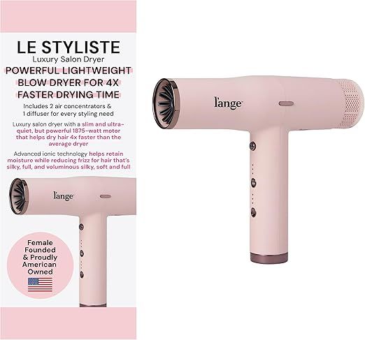 L'ANGE HAIR Le Styliste Hair Dryer | Quiet Brushless Blow Dryer with Diffuser | 1875 Watts for 4X Faster Drying | Hairdryer with 3 Heat & Speed Settings | Best Hair Dryers for Blowouts