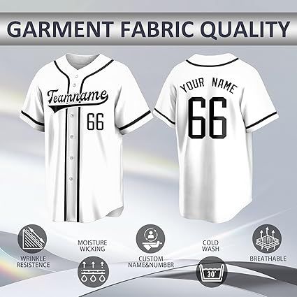 Custom Baseball Jersey Personalized Team Uniforms for Men Women Boys and Girls Add Your Name Number or Logo
