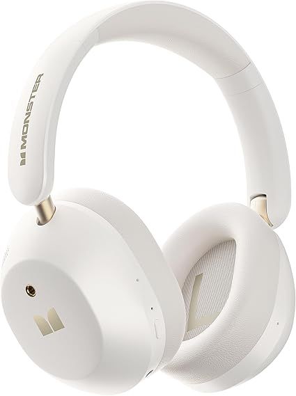 Monster Persona 6th ANC Active Noise Cancelling Headphones, Wireless Bluetooth Headphones Over Ear with HiFi Stereo Audio, 60H Playtime, Bluetooth 6.0, 3 EQ Modes for Travel Work, White