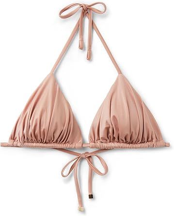 CALZEDONIA Woman's Removable Padding Triangle Swimsuit Top Shiny Satin