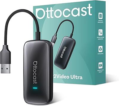 OTTOCAST 2026 Play2Video Ultra Magic AI Box Car Streaming Devices, Wireless CarPlay Android Auto Video Adapter 3 in 1 Built-in Netflix/YouTube Android 12 System