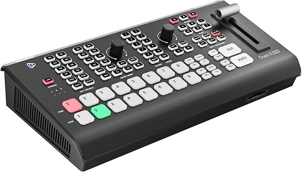 Osee GoStream Duet 8 ISO, 8 Channels Video Switcher with 4 4K-HDMI, 4 SDI, and 4 NDI HX/ 4 SRT/ 4 RTMP/ 2 Webcam. 2 XLR Audio, 8 Layouts, Isolated Recording, Podcast Unit for YouTube, Facebook