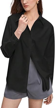 Solid Color Long Sleeve Shirt Elegant Drop Shoulder Womens Casual Business Fashion Tops