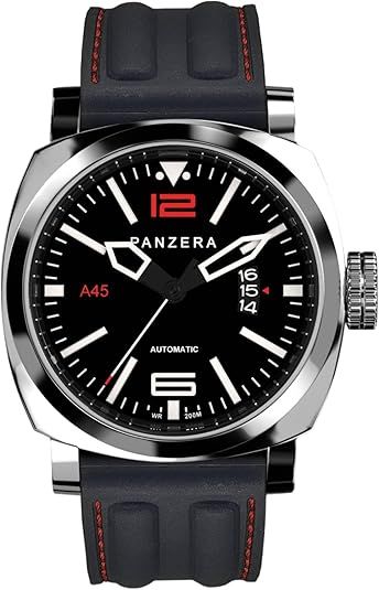 Panzera Aquamarine 45 Stainless Steel Divers Watch - Analog Water Resistant Watch - Japanese NH35 Automatic Movement - Designed and Assembled in Australia