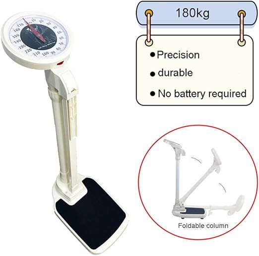 Medical Scales, Mechanical Physician Scale, Column can be Easily Folded for Easy Storage, Easy to Read, Suitable for Home, Hospital, Gym