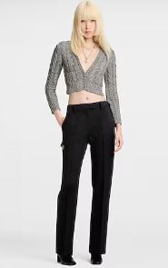 Cable knit cropped cardigan