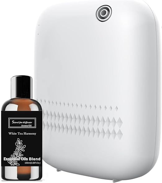 Upgraded Scent Air Machine for Home Cover Up to 2000 sq.ft, Hotel and Commercial Use 400ML Diffuser with 100ML White Tea Harmony Essential Oil, Waterless Cold Air Diffuser for Home, Office