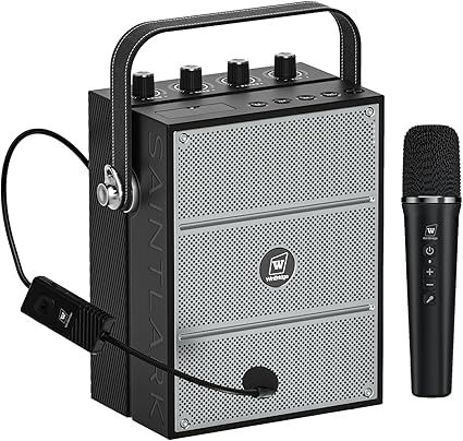 WinBridge S97 60W Bluetooth Speaker Mic– Powerful Wireless Voice Amplifier with Dual Microphones, Portable PA System & Karaoke Machine for Teachers, Sound Effects, Guitar Input, High Bass