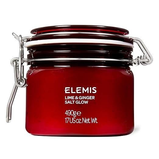 ELEMIS Exotic Lime & Ginger Salt Glow 490g, Invigorating Salt Scrub To Exfoliate & Soften Skin