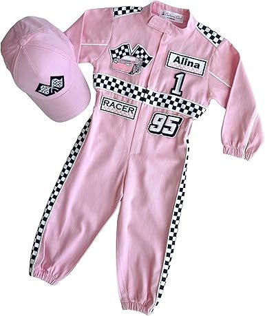 Handmade Race Car Driver Costume for Toddlers - Halloween Costume, Boys Racing Outfit, Toddler Racer Suit