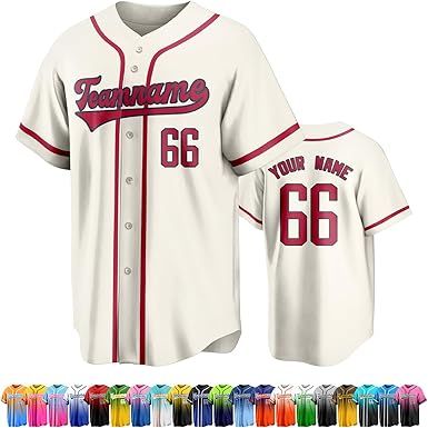Custom Baseball Jersey Personalized Team Uniforms for Men Women Boys and Girls Add Your Name Number or Logo