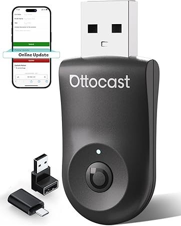 OTTOCAST Mini 2025 2-in-1 Wireless CarPlay/Android Auto Adapter, 5GHz WiFi, Auto Connect for 2016+ Cars