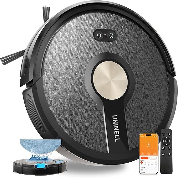 Robot Vacuum and Mop Combo, 5000Pa Suction for Pet Hair, 180Min Runtime Self-Charging, Ultrathin 2.99" for Bedroom/Living Room/Apartments with Pets, Wi-Fi App Alexa Control UR1
