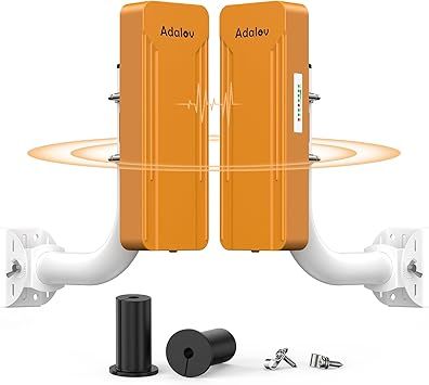 CPE469 Dual Band Wireless Bridges with Bracket Mounts, 3KM Long Range Gigabit WiFi Bridge, 2.4GHz & 5.8GHz Outdoor Wireless Ethernet Bridge for Point-to-Point and Point-to-Multipoint Network Extend