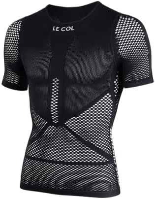 LE COL Unisex Pro Mesh Short Sleeve Base Layer | Breathable Cycling Undershirt | Light, Quick Dry, Snug Fit | XS - XXL