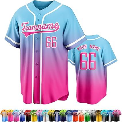 Custom Baseball Jersey Personalized Team Uniforms for Men Women Boys and Girls Add Your Name Number or Logo