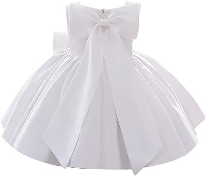 Girl Flower Design Dress Sleeveless Flower Design Princess Wedding Dress for Toddler and Baby Girl