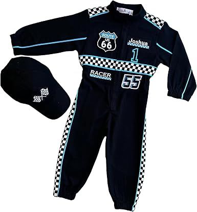 Handmade Race Car Driver Costume for Toddlers - Halloween Costume, Boys Racing Outfit, Toddler Racer Suit