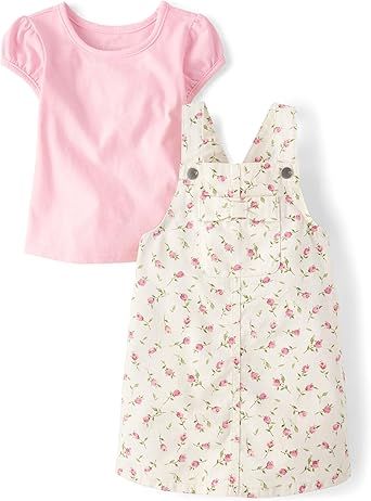 The Children's Place Baby Girls' And Toddler Short Sleeve Shirt and Skirtall 2 Piece Outfit