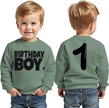 Birthday Boy Sweatshirt 1-8 Years Old Boys Birthday Outfit Tops Kids Toddler Baby Boy Bday Party Long Sleeve Shirts