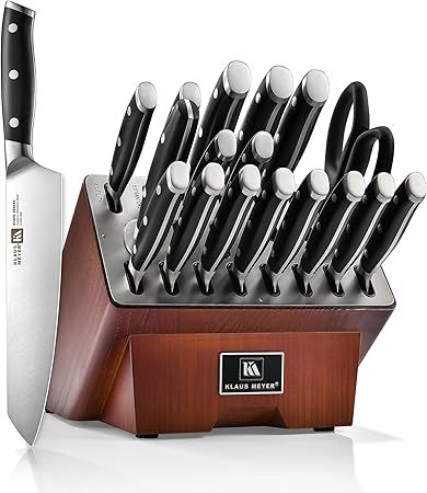 Klaus Meyer Stahl 19 Piece High Carbon Exclusive German Steel Knife Block Set (Black) Visit the Klaus Meyer Store