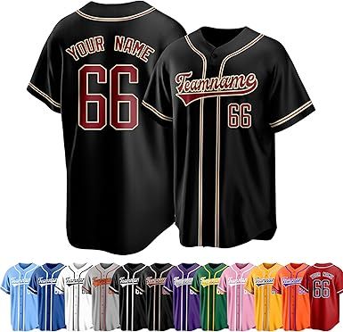 Custom Baseball Jersey Personalized Team Uniforms for Men Women Boys and Girls Add Your Name Number or Logo