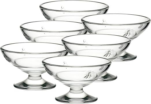 La Rochere Napoleon Bee Ice Cream Dishes – Stylish and Versatile Ice Cream Bowl Set of 6 – Dishwasher Safe La Rochere Glassware (6.5 Oz)
