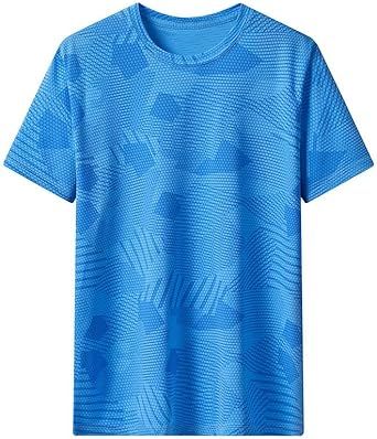 Men's Breathable Outdoor Sports Short Sleeves Wicking Loose-fit Half Tops Fashion Polyester Round Neck Vest