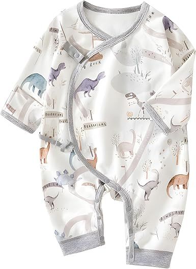 100% Organic Cotton Soft 0-6 Months Unisex Footless Newborn Baby Sleepers Pajamas Romper Boys Girls Long Sleeve