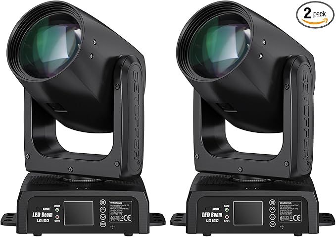 BETOPPER 150W Moving Head DJ Lights with Beam 12 GOBO 12 Colors 1 Prism Plate DMX Sound Activated Stage Light for DJ Party Bar Wedding Stage Lighting (2)