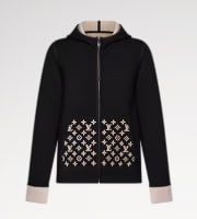 Zip-front hoodie with Monogram detailing.