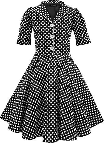 BlackButterfly Kids 'Sabrina' Vintage Polka Dot 50's Girls Dress