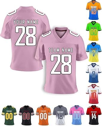 Custom Football Jersey Personalized Team Name Number Practice Jerseys Customized Football Shirt for Men Youth Women Kids