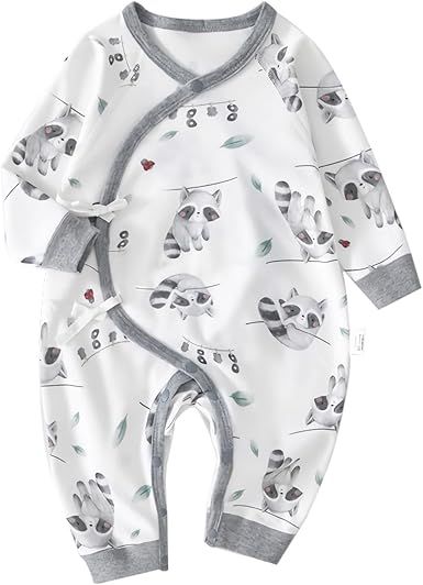 100% Organic Cotton Soft 0-6 Months Unisex Footless Newborn Baby Sleepers Pajamas Romper Boys Girls Long Sleeve