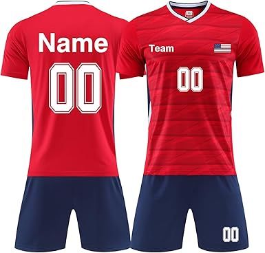 Personalized Soccer Team Uniform for Adult Kid Custom Soccer Jersey and Shorts with Name Number Logo