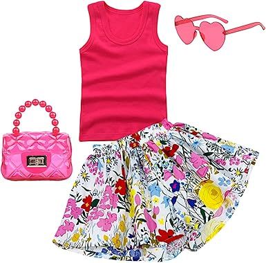 Deerhobbes Design your own Girls' Short Sets - Trendy and Comfortable Summer Outfits for Girls Fashionable Clothing Sets 4pc
