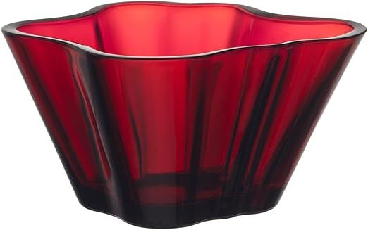 Iittala Aalto Glass Dish, Red, 7.5 cm