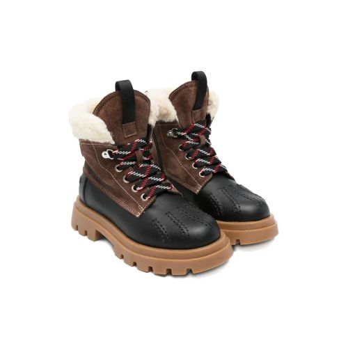 DSQUARED² KIDS DSQUARED2 KIDS Faux-Shearling Lace-Up Boots - Brown