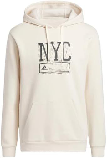 adidas Men's Sportswear NYC GRAPHIC HOODIE (as1, alpha, l, regular, regular, Wonder White)