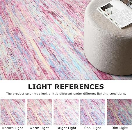 2x6 Modern Abstract Runner Rug for Hallways, Pink Colorful Super Soft Hallway Decor Kitchen Rugs with Non-Slip, Non-Shedding Washable Rug for Entryway Bedroom Indoor