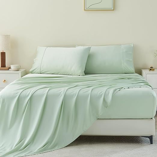 GOKOTTA Twin XL Sheet Sets, 100% Tanboocel® Rayon Derived from Bamboo Sheets Twin XL Set, Soft Cooling Sheets, 15" Pocket Twin XL Sheets with Elastic Corner Straps, Moisture Wicking,Double Stitching